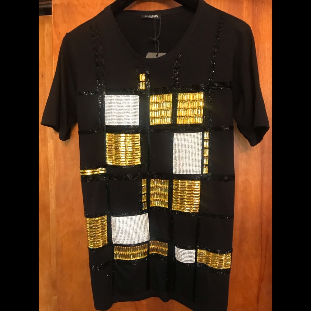 Balmain Crystal Embellished Tunic. Open 2 trading